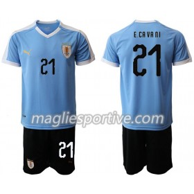 Completo Calcio Uruguay Edinson Cavani 21 Bambino Divisa Prima 2019